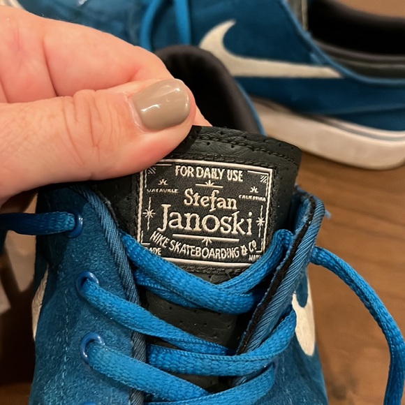 Nike Stefan Janoski skater shoes kids size 4 royal blue suede skateboarding - Picture 6 of 9